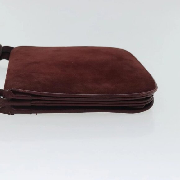 CARTIER Shoulder Bag Suede Red Gold Auth bs19206 - Picture 12 of 16